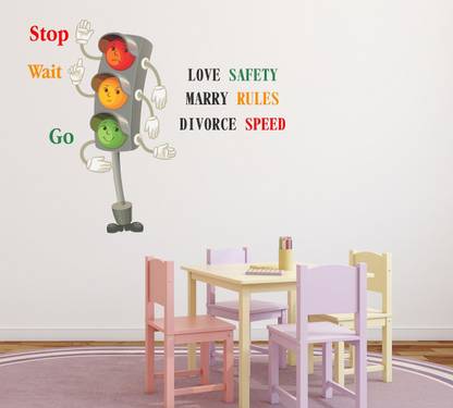 Wallzone 90 cm Traffic Signal Removable Sticker