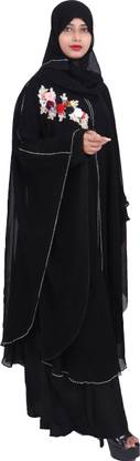 ARAB Polyester Self Design Burqa With Hijab