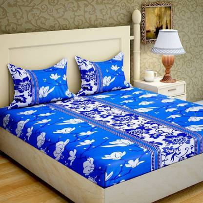 TBH LOGO 144 TC Microfiber Double 3D Printed Flat Bedsheet