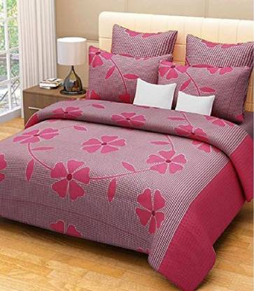 Recstiria Fab Microfiber Double Flat 144 TC Floral Bedsheet