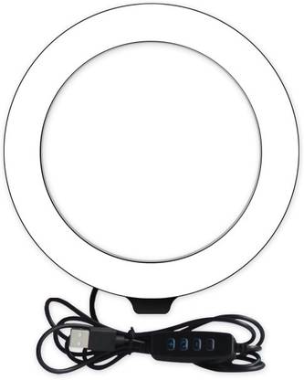 rich hood BIG LED Ring Light for Live Streaming & YouTube Video, Dimmable Desk Makeup Ring Light for Photography, Shooting with 3 Light Modes & 10 Brightness Level 10 lx Camera LED Light