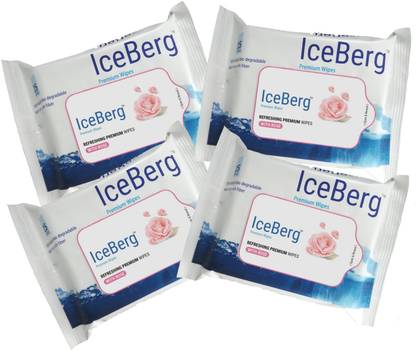 ICEBERG premium wipes Refreshing Moisturising Rose Wipes
