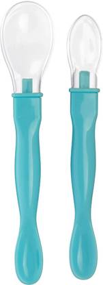 Beebaby 3 in 1 Weaning Silicone Spoon Set with Dual End Spoon for Feeding Newborns/Baby  - Handle- Plastic Polypropylene, Spoon Tip - Liquid Silicone Rubber 100% BPA FREE