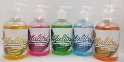 Malibu Hand Wash 250 ML - COMBO OF 5 Hand Wash Pump Dispenser