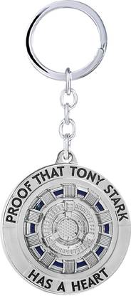 Relicon Iron Man "Proof That Tony Stark has a Heart" Marvel Avengers Superhero (Design-12) Silver Metal Keychain Key Chain