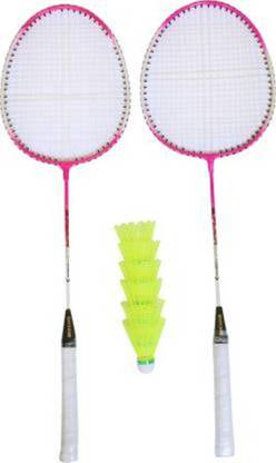 labh traders lb 1 pair badminton racket with 6 shutlecocke Badminton Kit