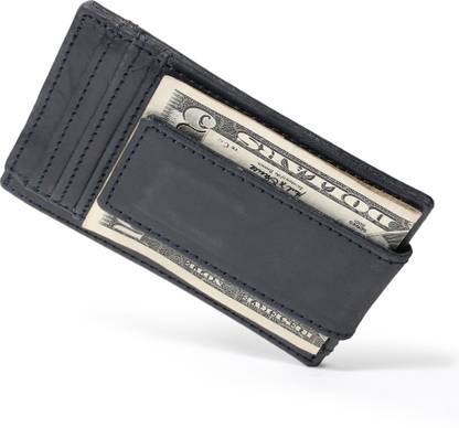 Jungler RFID Blocking Genuine Leather Magnetic Minimalist Front Pocket Money Clipper Bifold Wallet Leather Money Clip