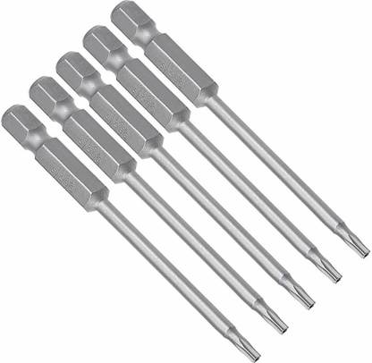 uxcell 5 Pcs 1/4\ Hex Shank T8 Magnetic Security Torx Screwdriver Bits 75mm Standard Screwdriver Set