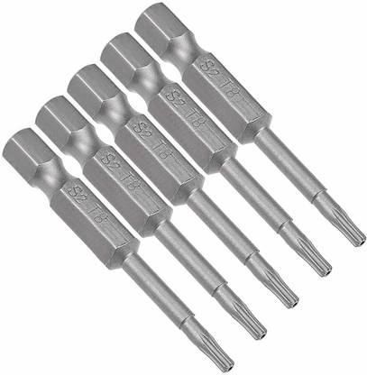 uxcell 5 Pcs 1/4\ Hex Shank T8 Magnetic Security Torx Screwdriver Bits 50mm Standard Screwdriver Set