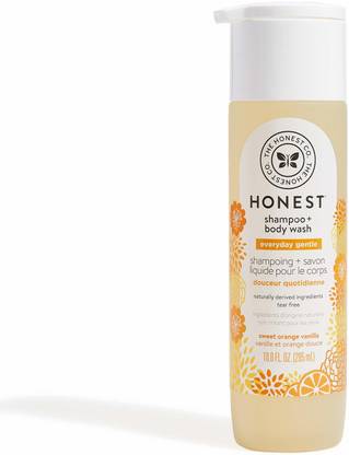 The Honest Co Perfectly Gentle Sweet Orange Vanilla Shampoo + Body Wash | Tear-Free Baby Shampoo with Naturally Derived Ingredients | Sulfate- & Paraben-Free Baby Bath | 10 Fl Oz (Pack of 1)