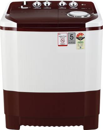 LG 7 kg 4 Star Rating Semi Automatic Top Load Washing Machine White, Maroon