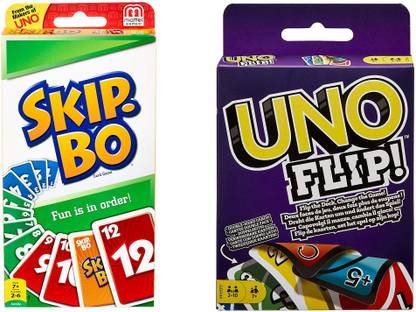 Tuski UNO Skip Bo with UNO Flip Card Game