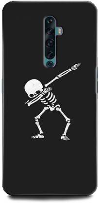 INDICRAFT Back Cover for Oppo Reno 2 / CPH1907 DAB, SKELETON, BLACK, WHITE, ABSTRACT ART