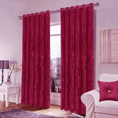 Dashing Fabrics 152.4 cm (5 ft) Velvet Blackout Window Curtain (Pack Of 2)