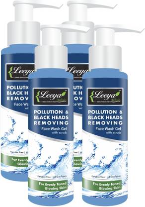 Leeya HERBALS NEEM TEA TREE OIL AND LEMON OIL DAILY POLLUTION AND BLACK HEADS REMOVING FACE WASH WITH NATURAL CELLULOSE SCRUB 400 GM Face Wash