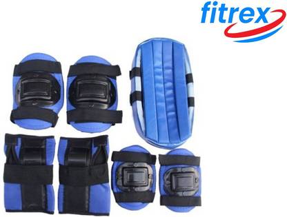 Fitrex 7 Pcs Skating Roller Wrist Elbow Knee Pads Protective Gear Skating Guard Combo
