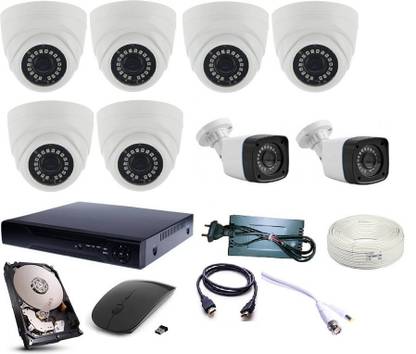 ds plus DS PLUS CLEAR VISION HD (5MP) 6 DOME 2 BULLET CAMERA WITH 1 YEAR WARRANTY,5MP 8 CHANNEL DVR, 8 CHANNEL POWER SUPPLY,1TB HARD DISK WITH 3 YEAR WARRANTY,MOUSE HDMI,BNC DC CONNECTORS,70M WIRE BUNDLE Security Camera