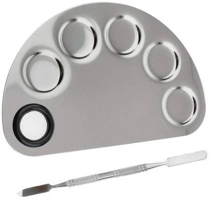 Okayji Cosmetic Makeup Palette Salon Foundation Mixing Plate With Spatula Tool