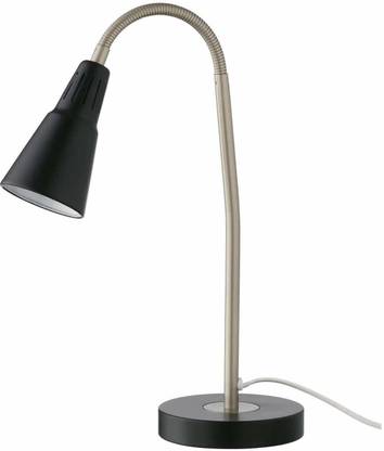 IKEA Work Lamp, Black and LED Bulb E14 400 Lumen, Globe Opal White Study Lamp