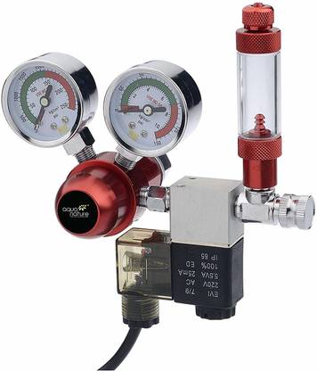 Aquanature Compact Dual Guage Co2 Regulator (Red) Aquarium Tool