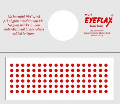 PEARL EYEFLAX Kumkum Bindi Red Round Box with 15 Flaps RR 6 (Red) Forehead Red Bindis