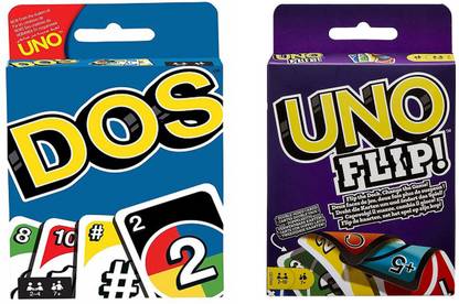 Tuski Uno Dos Card with Uno Flip Card Game Set
