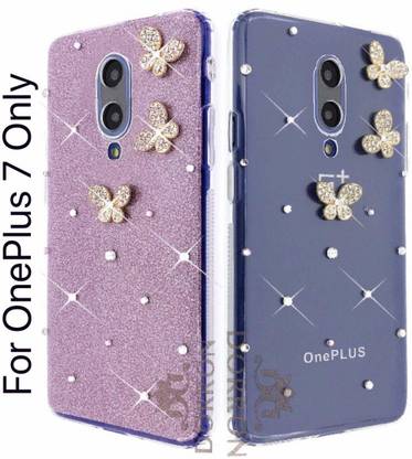 DORRON Back Cover for OnePlus 7, One Plus 7, 1+7, Stylish 3D Butterfly Glitter Bling Soft Fancy Case for Girls Ladies