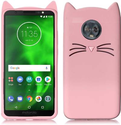 DealClues Back Cover for Motorola Moto G6, 3D Cute Cat Smile Ear Kitty Soft Silicone Rubber Case