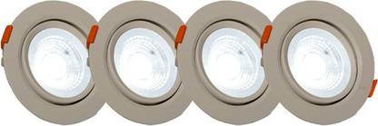 D'Mak LED Ceiling COB Spot Light - 9 Watt - Round - White (Pack Of 04) | 9w cob Light || led Lights for Decoration | Recessed Ceiling Light Ceiling Lamp