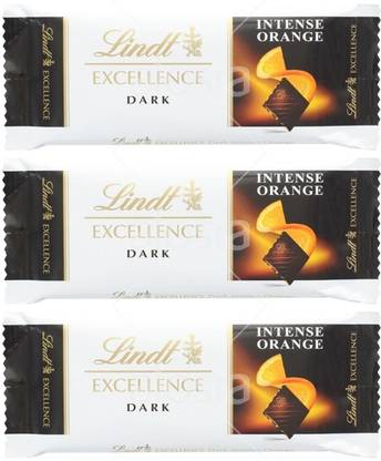 LINDT Excellence Orange Intense Chocolate Bar 35g (Pack of 3) Bars