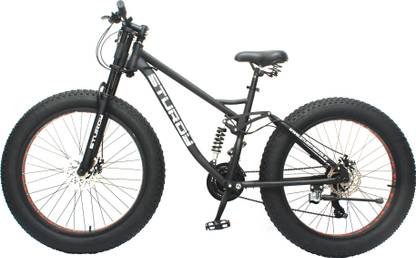 STURDY DUAL SUSPENSION FAT MOUNTAIN BIKE WITH 26X4 INCH WHEELS AND WITH 21 SPEED GEARS 26 T (inch) Fat Tyre Cycle