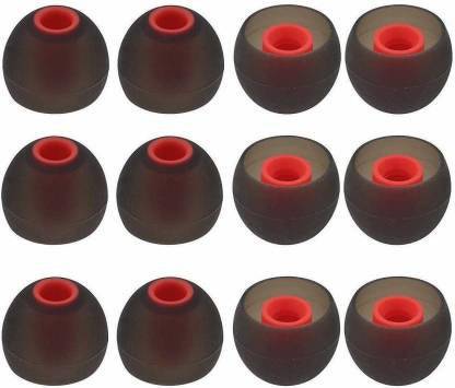 BBS TECH Red 12 pcs Earbuds Rubber earphone tips replacement headphone ear cushion ear buds for bluetooth earphones, Eartips In The Ear Headphone Cushion  Silicone replacement In The Ear Headphone Cushion