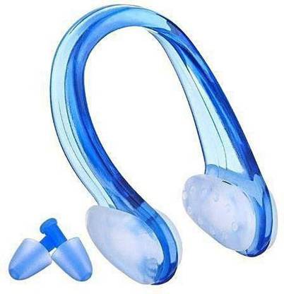 PROSPO Swimming Nose Clip and Ear Plugs combo| Swimming Kit | Pool Accessories (BLUE) Ear Plug & Nose Clip
