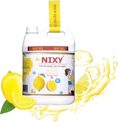 nixy Antiseptic Fabric Laundry Detergent Wash 5 Ltr Lemon / Lime - Refill Lime Liquid Detergent