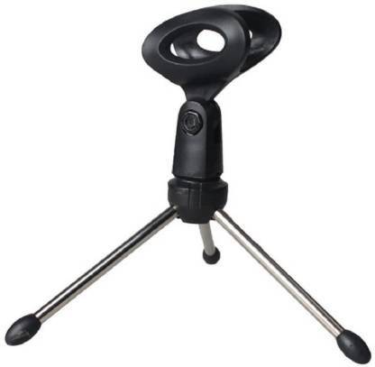 OAHU Adjustable Metal Tripod Desktop Table Mic Microphone Clip Holder Stand Mic Microphone Clip Holder Stand (Black Microphone Stand