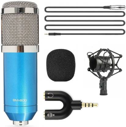 Techtest Condenser Bm-800 Wired Microphone Computer Broadcasting Recording Microphone, Microphone for Voice Recording, Microphone for Singing, Condenser Mic Studio, Condenser Mic Kit, Bm 800 Mic, Studio Mic for Singing, Studio Microphone Microphone