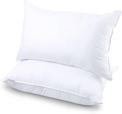 Relaxfeel Plain supersoft White Fibre Pillows Microfibre Solid Sleeping Pillow Pack of 2