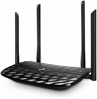 TP-LINK INDIA PVT.LTD Archer C6 Gigabit Router Wi-Fi Dual Band AC1200 Wireless, 5 Gigabit Ports, 4 External Antennas and 1 Internal Antenna, Access Point Mode, MU-MIMO, full Gigabit Wireless Router 2.4 GHz, 5 GHz 300 Mbps Wifi Speed Dual Band Internal & External Antenna Ethernet (Cable Broadband)