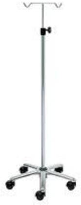 GLOBAL Saline Stand Stainless Steel Framework & Stainless Steel Rod With Two Hooks - Height adjustable (IV stand or Iv Pole for hospital)  Saline Stand