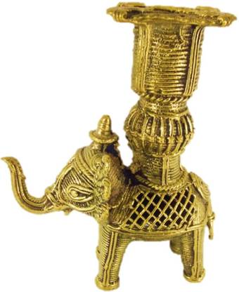 CraftVoGG Dhokra Art Elephant Decorative Showpiece  -  11.5 cm