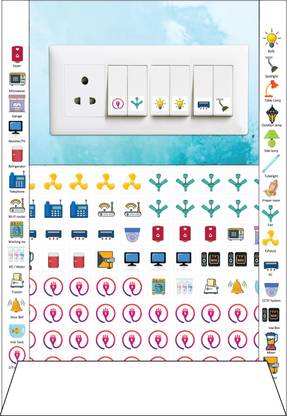 Ezy Labels 15 cm White and Off-white Switches Non-Reusable Sticker