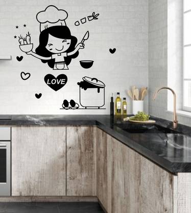 Saiii Designs 71 cm Decorative kitchen wall sticker size:-72cmx71cm Self Adhesive Sticker