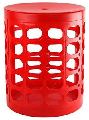 Cello Plastic Multi Storage Stool,Red Stool