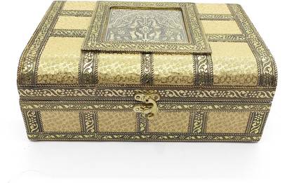 RHANDICRAFT Jewellery Box Oxidised Meenakari Work , Antique Wooden Red Velvet Box, Golden. Brown Work antique look, Wedding gift Box, 2 roll Bangle whith Jewellery Box, Storage Bengals Vanity Box multi Vanity Box  Jewelery box,bangle box,vanity box Vanity Box