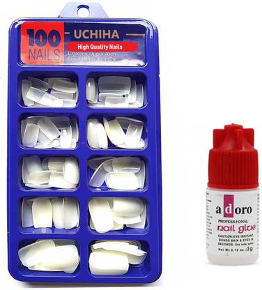 Uchiha Empressive Curve Artificial Nails With Glue White