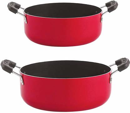 NIRLON Non-Stick Gas Compatible Casserole 2 Piece Cookware Set Non-Stick Coated Cookware Set