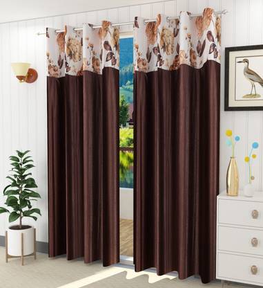 Homefab India 213.5 cm (7 ft) Polyester Semi Transparent Door Curtain (Pack Of 2)