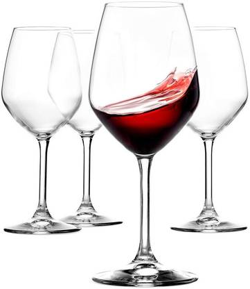 Bizwiz (Pack of 4) KNS -wine cut aru round glasses pack of 4 Glass Set Wine Glass