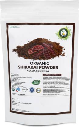 R V Essential Organic Shikakai Powder- Acacia Concinna Shikakai Fruit Powder For Hair USDA Organic Certified Ayurvedic Herbal Supplement in Resealable and Reusable Zip Lock Pouch