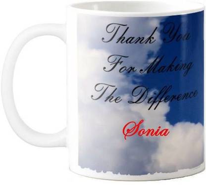 Exocticaa Sonia Thank You 77 Ceramic Coffee Mug